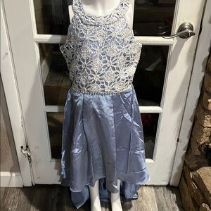 Speechless Blue Halter Neck Sleeveless Formal Dress